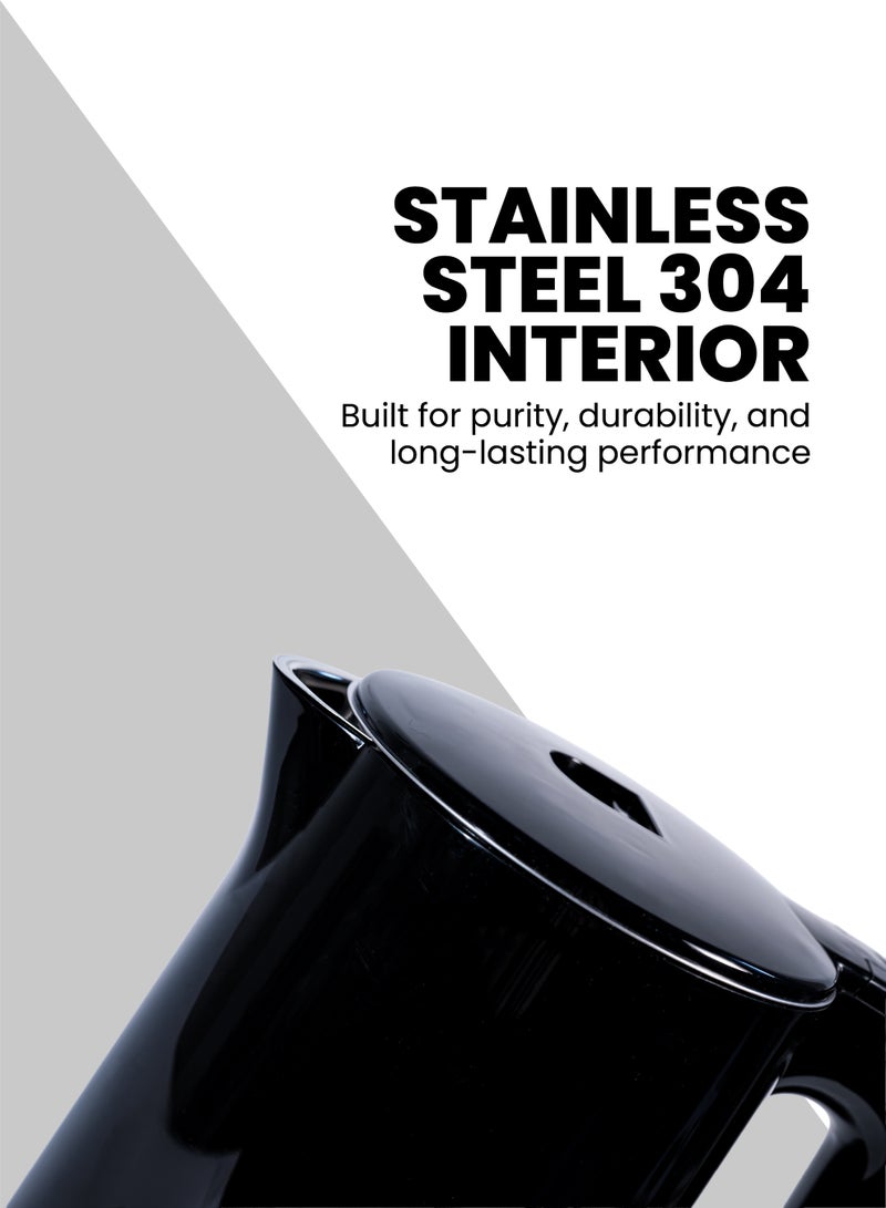 TEAM Electric Kettle, 1.7L Double‑Wall Stainless Steel Kettle | 1500W Fast Boil, Auto‑Off, Boil‑Dry Protection | Cordless BPA‑Free Hot Water Boiler - Image 4